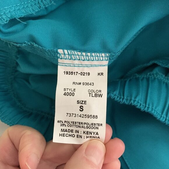 Cherokee Workwear Teal Scrub Pants Style 4000 Size Small New - Picture 8 of 9